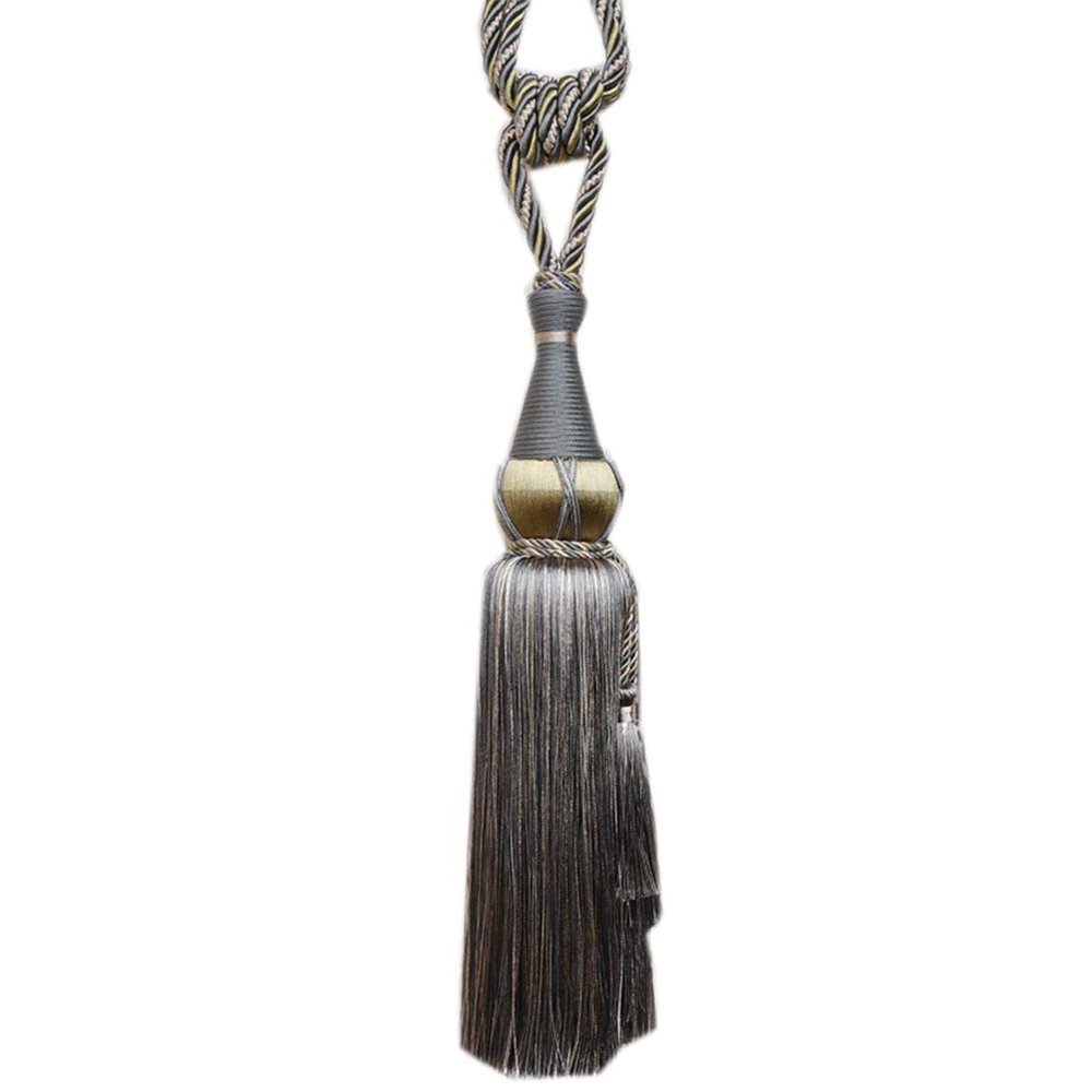 1 Pair Tassels Curtain Tiebacks Curtain Buckle Curtain Bandage Curtain Tiebacks Rope (Light Coffee)