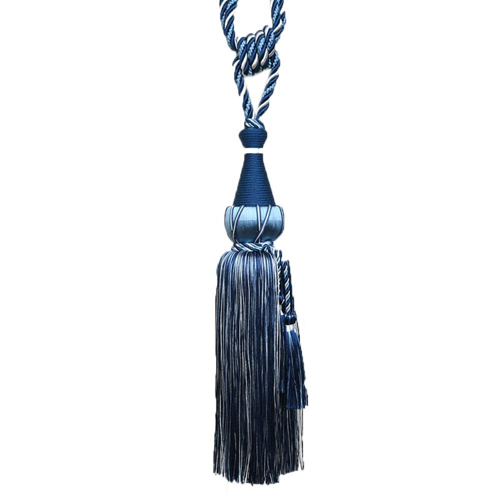1 Pair Tassels Curtain Tiebacks Curtain Buckle Curtain Bandage Curtain Tiebacks Rope (Royal Blue)