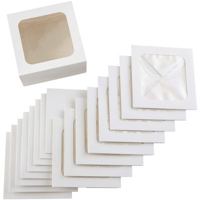 Wilton White Treat Boxes with Windows - Perfect Cake Holders for Gifting and Transporting Homemade Mini Cakes or Cookies, 9-Piece
