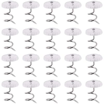 Akstore 60 Pcs Clear Bed Skirt Pins with Twist Pins for Upholstery, Slipcovers and Bedskirts
