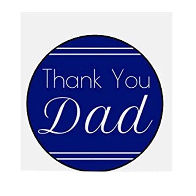 2" Round Sticker Labels, Thank you Dad, Father's Day, Dad Birthday, Set Of 12 Party Favor Sticker Labels, Dad Celebration Stickers Candy Bags, Mason Jar Stickers, Father's Day Gift Labels