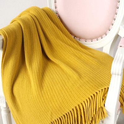 49"x78" Summer Fall Spring Fringe Yellow Blanket Throw Home Decorative Cozy Throw Blanket Office Couch Sofa Bed Beach Travel Throw Her Gift