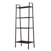 4-Tier Open Ladder Bookshelf, Multifunctional Leaning Plant Flower Stand Rack Bookcase Storage Display Shelves for Home Office Bathroom Balcony (Black) view 3