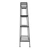 4-Tier Open Ladder Bookshelf, Multifunctional Leaning Plant Flower Stand Rack Bookcase Storage Display Shelves for Home Office Bathroom Balcony (Black) view 4