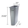 Coastwide Professional Slim Plastic Trash Can with no Lid, Gray, 23 Gal. view 3
