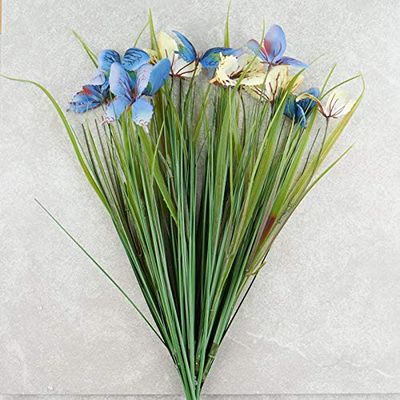 Factory Direct Craft Blue Purple Yellow Artificial Butterfly Bush | 2 Pieces