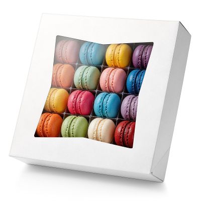 [25 Pack] Bakery / Pie Box with Window 10x10x2.5" - White Cardboard Packaging for Cupcake, Cookies and Pastry, Restaurant Containers And Personalized Favors