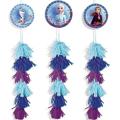 Disney Frozen 2 Multicolor Dangle Decoration - Pack Of 3 - Festive & Adorable Design - Great For Kids Themed Parties & Events