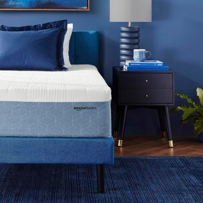 Amazon Basics Cooling Gel Memory Foam Mattress, Medium-Firm, CertiPUR-US Certified, Twin Size, 75 x 39 x 12 inches, White/Gray
