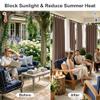 RYB HOME Extra Wide Outdoor Curtains for Patio Waterproof Tab Top Heavy Duty Thermal Insulated in Summer Full Coverage Privacy for Porch, Gazebo & Pergola, W100 x L95, Mocha, 1 Panel view 2