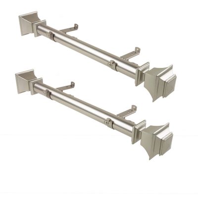 RUDI 1.5" Blair Side Curtain Rod, 24 inch, Satin Nickel