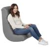Factory Direct Partners Soft Ergonomic Horizontal Soft Floor Video Rocker - Cushioned Ground Chair Great for Reading, Gaming or Watching TV for Kids, Teens and Adults - Gray, 10489-GY view 1