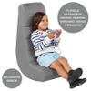 Factory Direct Partners Soft Ergonomic Horizontal Soft Floor Video Rocker - Cushioned Ground Chair Great for Reading, Gaming or Watching TV for Kids, Teens and Adults - Gray, 10489-GY view 4