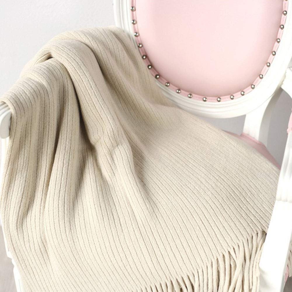49"x78" Summer Fall Spring Fringe Blanket Throw Home Decorative Cozy Beige Throw Blanket Office Couch Sofa Bed Beach Travel Throw Her Gift