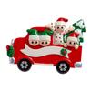 3D Red Truck Family of 5 Ornament 2025 Personalized Family Christmas Ornaments 2025 | Pickup Truck Holiday Trip Personalized Tree Ornaments for Grandchildren, Siblings & Grandkids of Five Ornament view 2