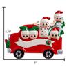 3D Red Truck Family of 5 Ornament 2025 Personalized Family Christmas Ornaments 2025 | Pickup Truck Holiday Trip Personalized Tree Ornaments for Grandchildren, Siblings & Grandkids of Five Ornament view 3