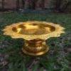 Bee Brand Thai Design Aluminium Ware Gold Tray Offering Buddha Altar Pedestal 7" view 2