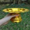 Bee Brand Thai Design Aluminium Ware Gold Tray Offering Buddha Altar Pedestal 7" view 4