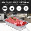 Hakka 1/3 Size Hotel Pans 2.5inch Deep Stainless Steel Small Steam Table Pans 6Pack Commercial Gastronorm Catering Food containers for Restaurant, Hotel, Buffet,Party view 2