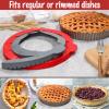 Webake Pie Crust Protector Shield Adjustable Pie Crust Shield Fits 11.5-9 Inch Pie Pan, LFGB Platinum Silicone Pinch Test Passed, for Baking Party Pie Tart, Pack of 2 view 4