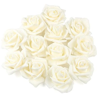 Factory Direct Craft Ivory Artificial Rose Heads | 36 Pieces