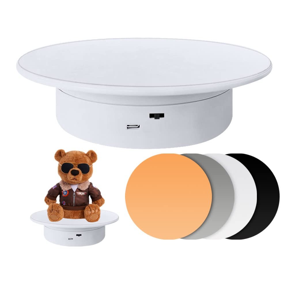 cexuw Display 360 Degree Electric Turntable,for Small Product Display, 7.87in Diameter product photography turntable