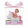 Mega Favors Keepsake Figurine 12 pcs Baby Girl Holding Pacifier Riding Unicorn, Awesome Decorations or Party Favors, Pregnancy Announcements, Gender Reveals, Birthday and Special Celebrations view 1