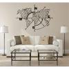 DEKADRON Metal World Map Wall Art - Compass Honeycomb Themed Metal Wall Art - 3D Wall Silhouette Metal Wall Decor Home Office Decoration Bedroom Living Room Decor (Black, 47" W x 36" H / 117x91 cm) view 3