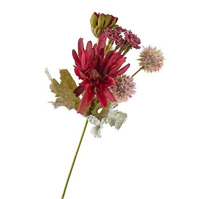 Factory Direct Craft Artificial Burgundy Mum Pick | 6 Pieces