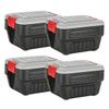 Rubbermaid ActionPacker 8 Gal Lockable Storage Box Pack of 4, Outdoor, Industrial, Rugged, Grey and Black view 1