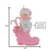 3D Personalized Babys First Christmas Ornament 2025 Girl | Baby's First Christmas Ornament 2025 Baby Ornaments for Xmas Tree My 1st Xmas Girl Ornaments for New Parents Couples - Baby in Pink Boot view 2