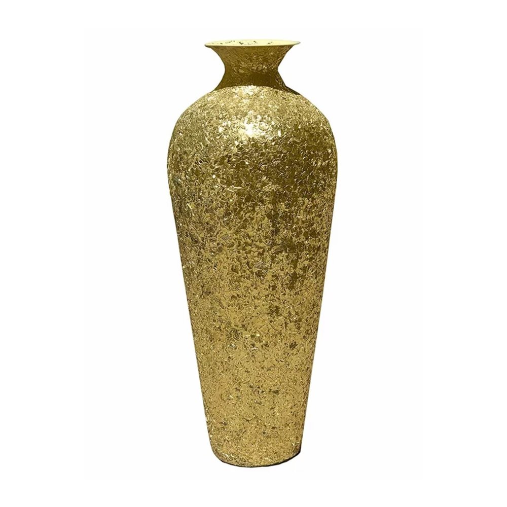 DecorShore Tall Floor Mosaic Vase, 20 Inches, Decorative-Artisan Metal Accent Vase with Sparkling Metallic Glass Flake Overlay