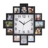 2 in 1 Plastic Wall Clock + Photo Frame Black Modern Home Decor Living Room Decoration Surrounded by Several Photos view 1