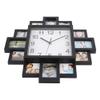 2 in 1 Plastic Wall Clock + Photo Frame Black Modern Home Decor Living Room Decoration Surrounded by Several Photos view 2