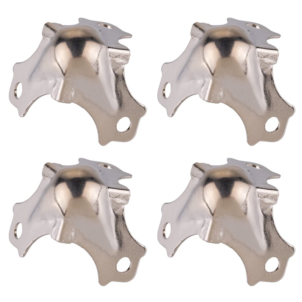 Medium Nickel Plated Trunk Corner Protector | Pack of 4 | Furniture Corner Guard Hardware for Small Trunk, Jewelry Box, Chest, Cabinet, Musical Speaker | UA-35-THPN (4)