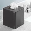 mDesign Metal Square Tissue Box Cover, Modern Facial Paper Holder - Accessories for Bathroom Vanity Countertop, Bedroom Dresser, Night Stand, Desk, Office, End Table - Unity Collection - Graphite Gray view 2