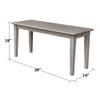 International Concepts Shaker Styled Bench, Washed Gray Taupe view 2