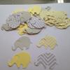 50 Pieces Yellow and Gray Elephant Cut Outs  2 Inch Baby Shower Table Scatter Decorations for Boys or Girls, Party Dcor and DIY Crafts Gender Neutral view 2