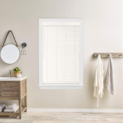 2 Bravada Simple Selections Premium Cordless Faux Wood Blinds, Milky Way 41 1/2Wx36L