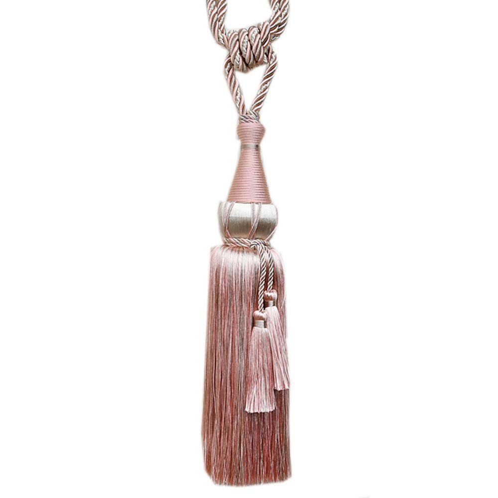 1 Pair Tassels Curtain Tiebacks Curtain Buckle Curtain Bandage Curtain Tiebacks Rope (Light Pink)