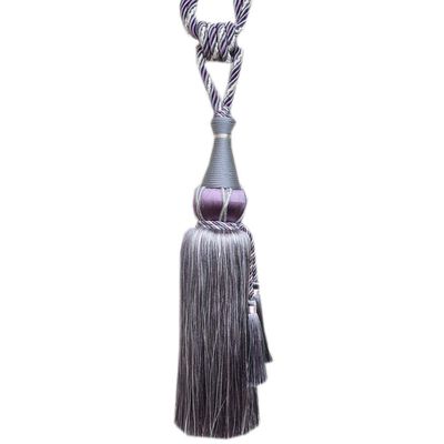 1 Pair Tassels Curtain Tiebacks Curtain Buckle Curtain Bandage Curtain Tiebacks Rope (Purple)