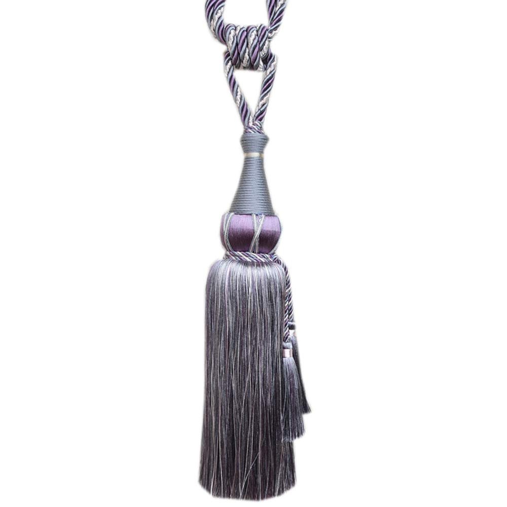 1 Pair Tassels Curtain Tiebacks Curtain Buckle Curtain Bandage Curtain Tiebacks Rope (Purple)