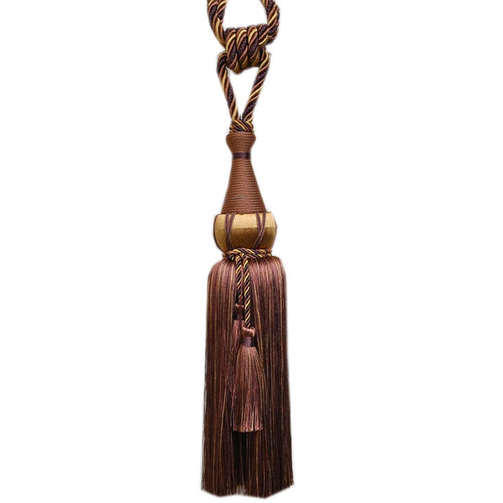 1 Pair Tassels Curtain Tiebacks Curtain Buckle Curtain Bandage Curtain Tiebacks Rope (Dark Coffee)