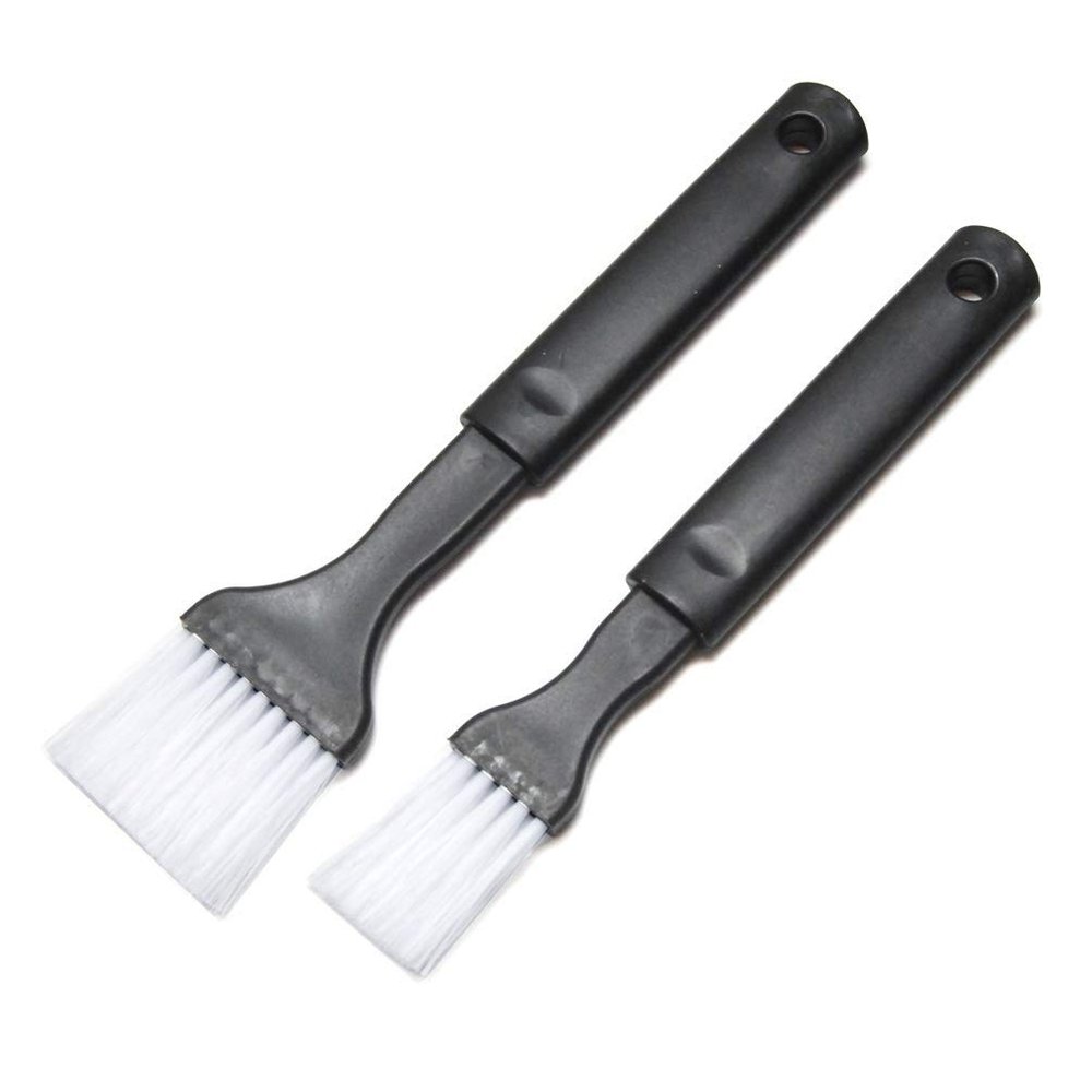 Hometeq 2 Pack - Nylon Bristle Black Pastry Brush Plastic Grip for Basting, Baking, Cooking Food Brush