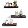 AHDECOR Floating Wall Mounted Shelves, Set of 3 Display Ledge Shelves Wide Panel for Bedroom Office Kitchen Living Room, 5.9" Deep, Espresso Brown view 1