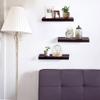 AHDECOR Floating Wall Mounted Shelves, Set of 3 Display Ledge Shelves Wide Panel for Bedroom Office Kitchen Living Room, 5.9" Deep, Espresso Brown view 2