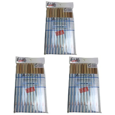 Yamato Bussan Japanese Split Chopsticks Rikyu Chopsticks Cedar, Approx. 8.3 inches (21 cm), Megumi Forest Megumi, Split Chopsticks Made Using Thinned Wood and Edge Material, Set of 3 of 20 Pairs