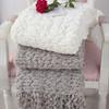 51"x63" Summer Fall Spring Fluffy Grey Chenille Blanket Throw Home Decorative Cozy Throw Blanket Office Couch Sofa Bed Beach Travel Throw Her Gift view 4