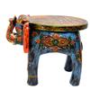 Eurasia Natural Wood with Stone Home Decor Antique Stool Elephant Shape Decorative Baby Sitter Stool 8" view 4