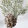 Factory Direct Craft Snowy Artificial Cypress and Pinecone Picks - Pack of 6 Snow and Glitter Accented Pine Stems (Size: 11" H) view 4